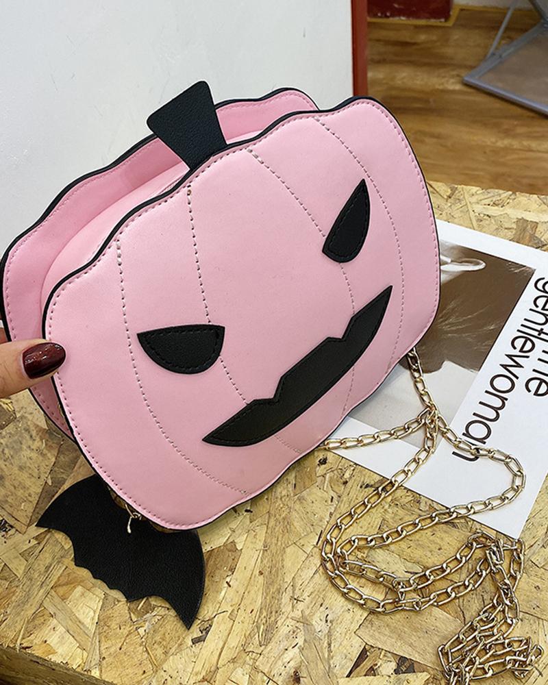 

Halloween Pumpkin Shaped Funny Shoulder Bag, Pink