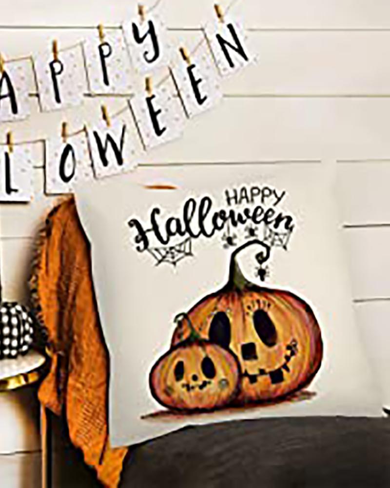 

Fall Halloween Pumpkin Pillow Covers Trick or Treat Farmhouse Home Throw Cushion Case Ornament, Style3