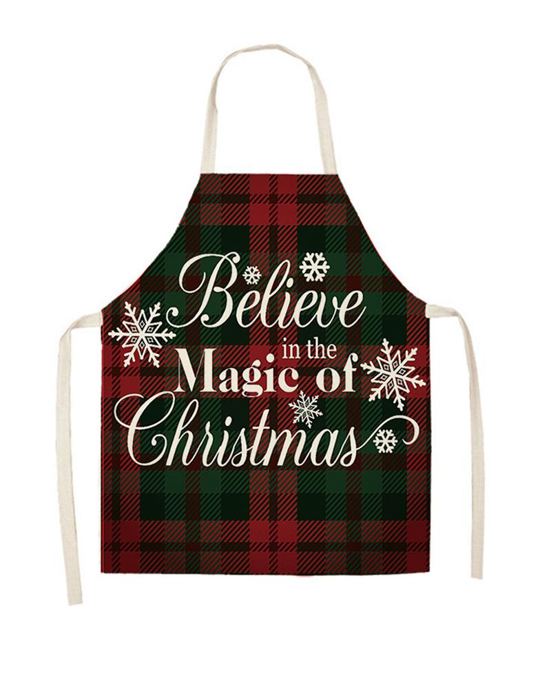 

Christmas Letter Plaid Apron, Style1