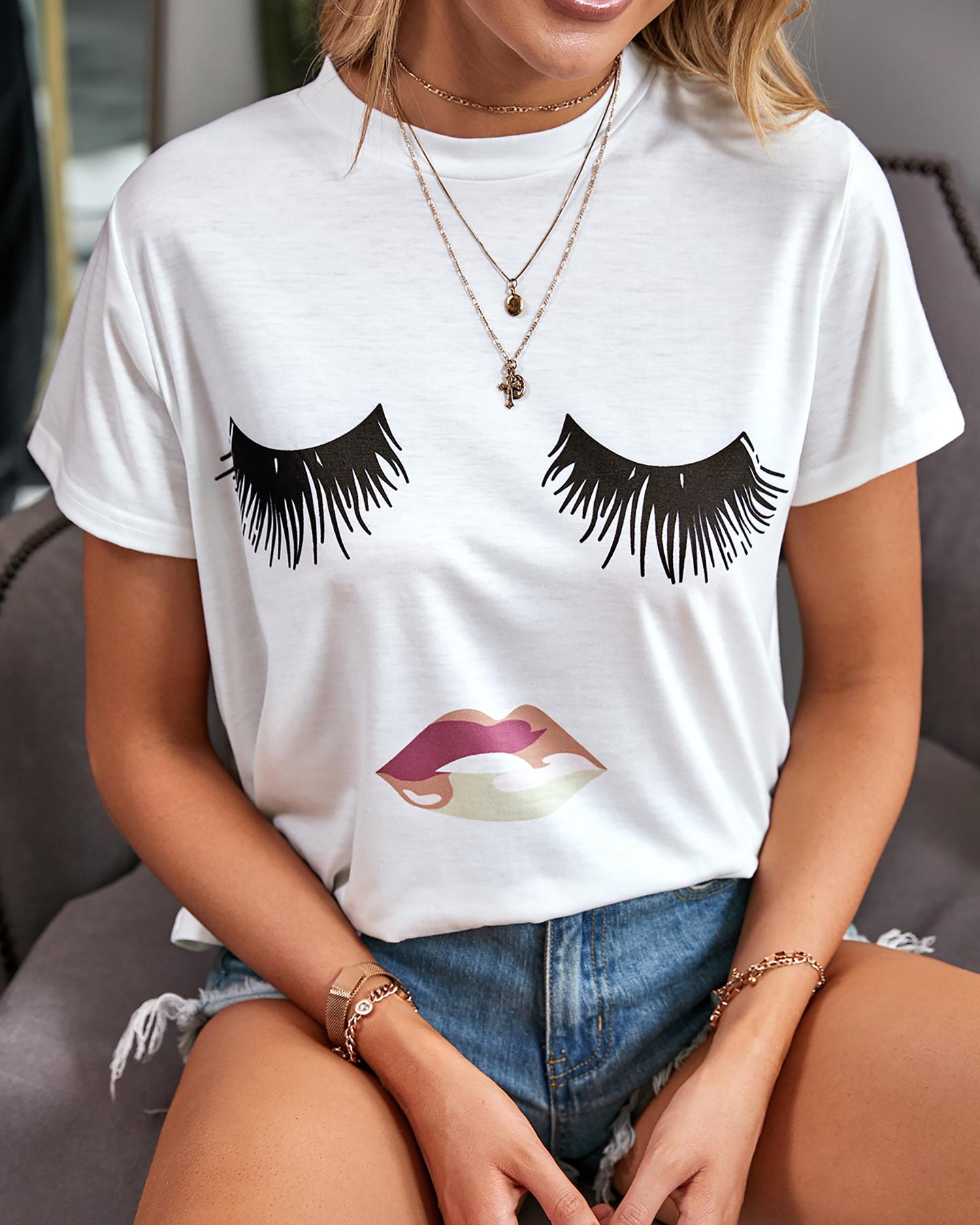 

Figure Print Short Sleeve T-shirt, White