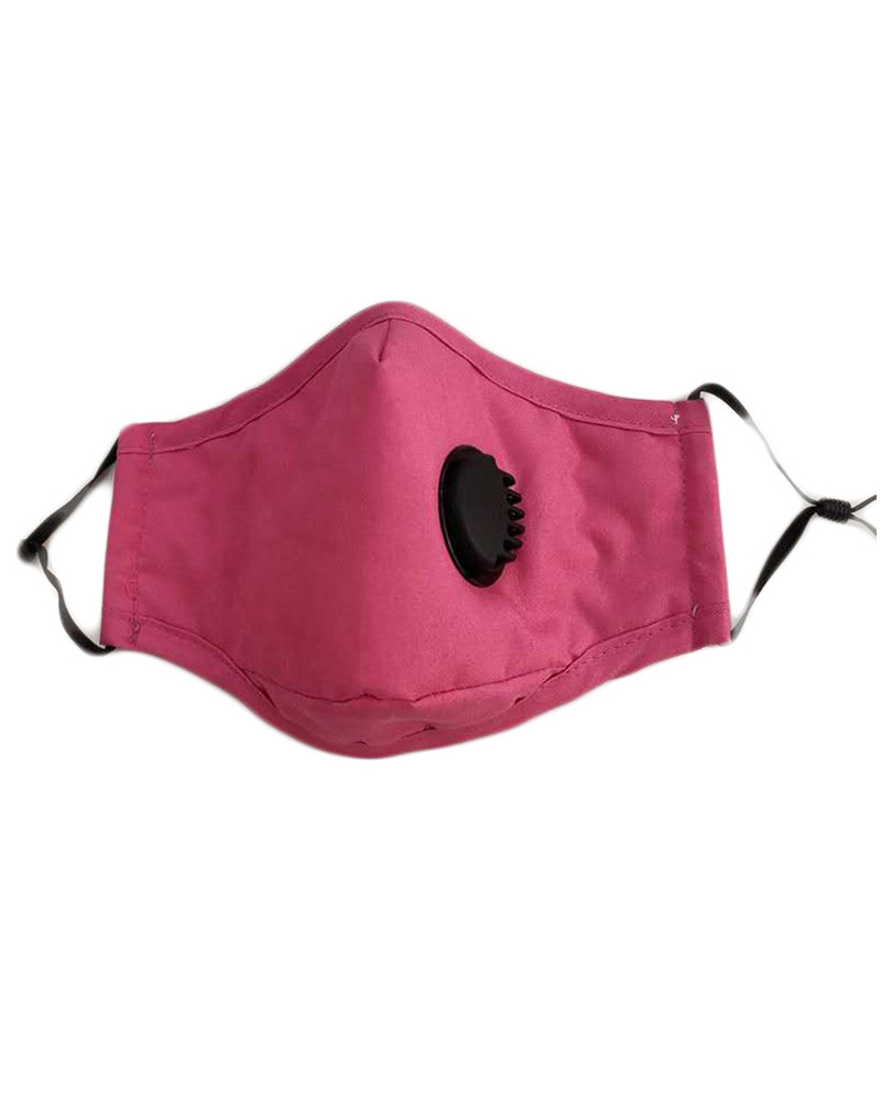 

Breathing Washable Ear Loop Valve Face Mask, Hot pink