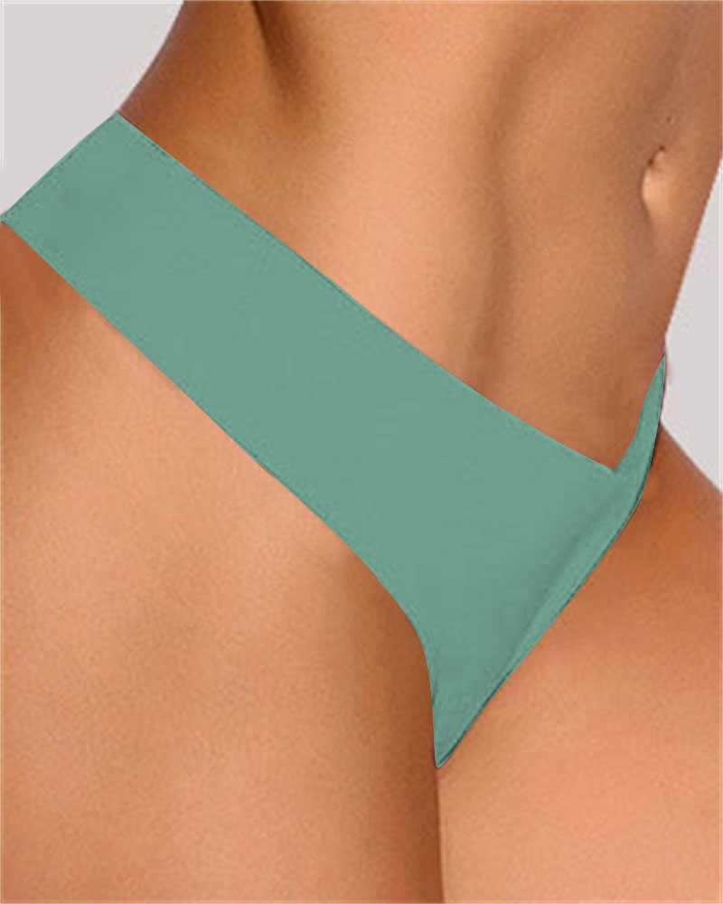 

Seamless Plain Thong Panty, Green