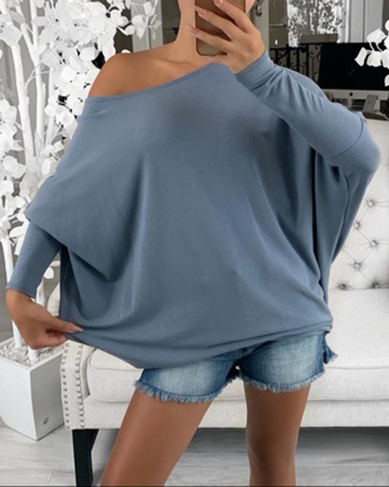 

Cold Shoulder Long Sleeve Top, Dark grey