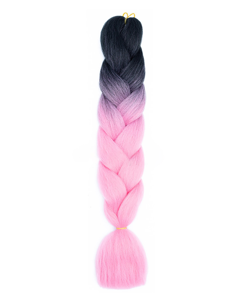 

24inch Crochet Hair Braids Jumbo Box Braids Ombre Synthetic Hair Braiding Hair 1PC, Pink