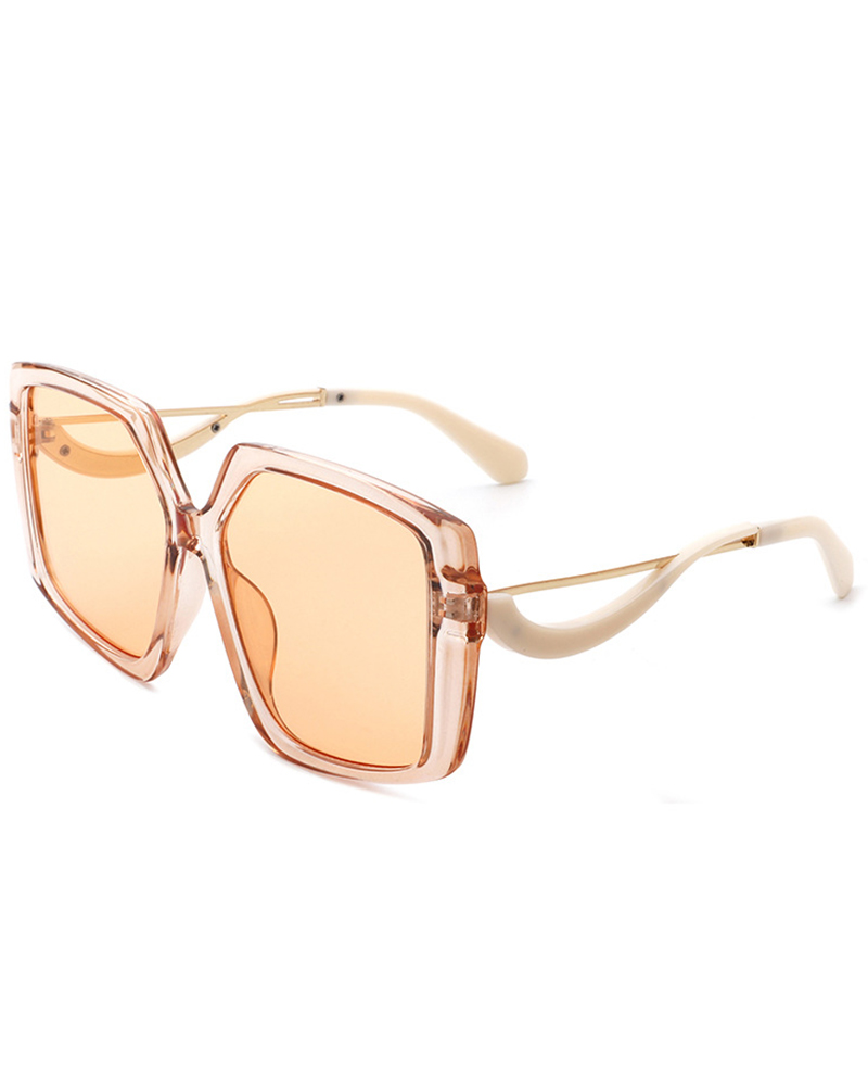 

1Pair Gradient Big Fashionable Square Sunglasses, Champagne