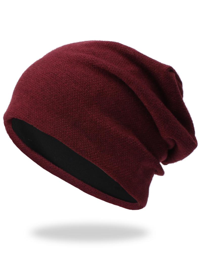 

Women's Beanie Slouchy Outdoor Dailywear Casual Fall Winter Hat, Wine red