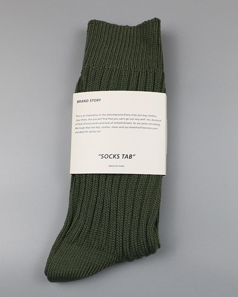 

Fashionable Trendy Crew Socks, Army green