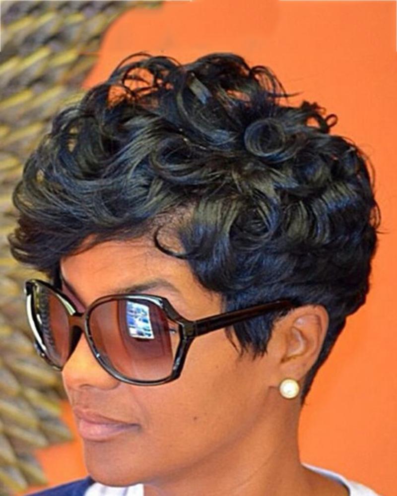 

Natural Short Curly Hair Wig, Black