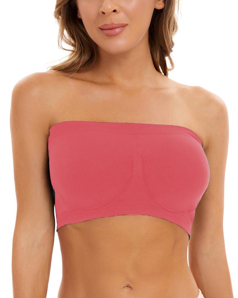 

Strapless Bandeau Bralette Invisible Bra, Pink