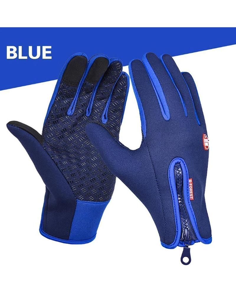 

Windproof Cycling Gloves Touch Screen Riding MTB Bike Bicycle Gloves Thermal Warm, Blue