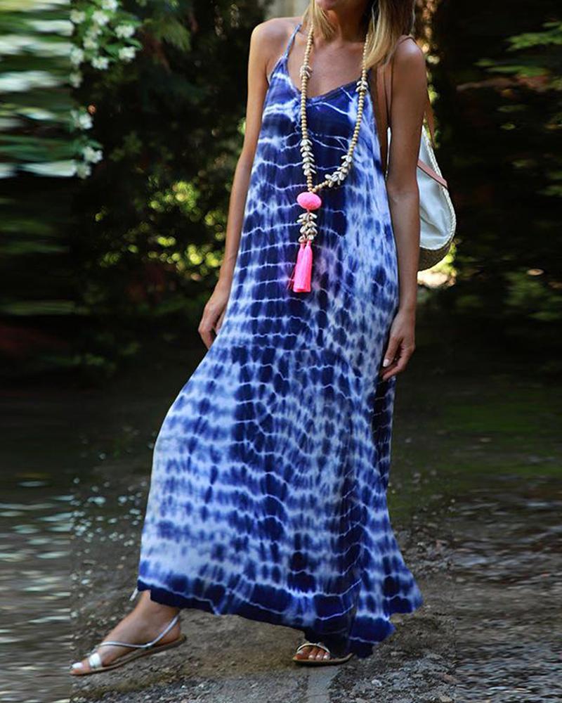 

Tie Dye Maxi Dress, Blue