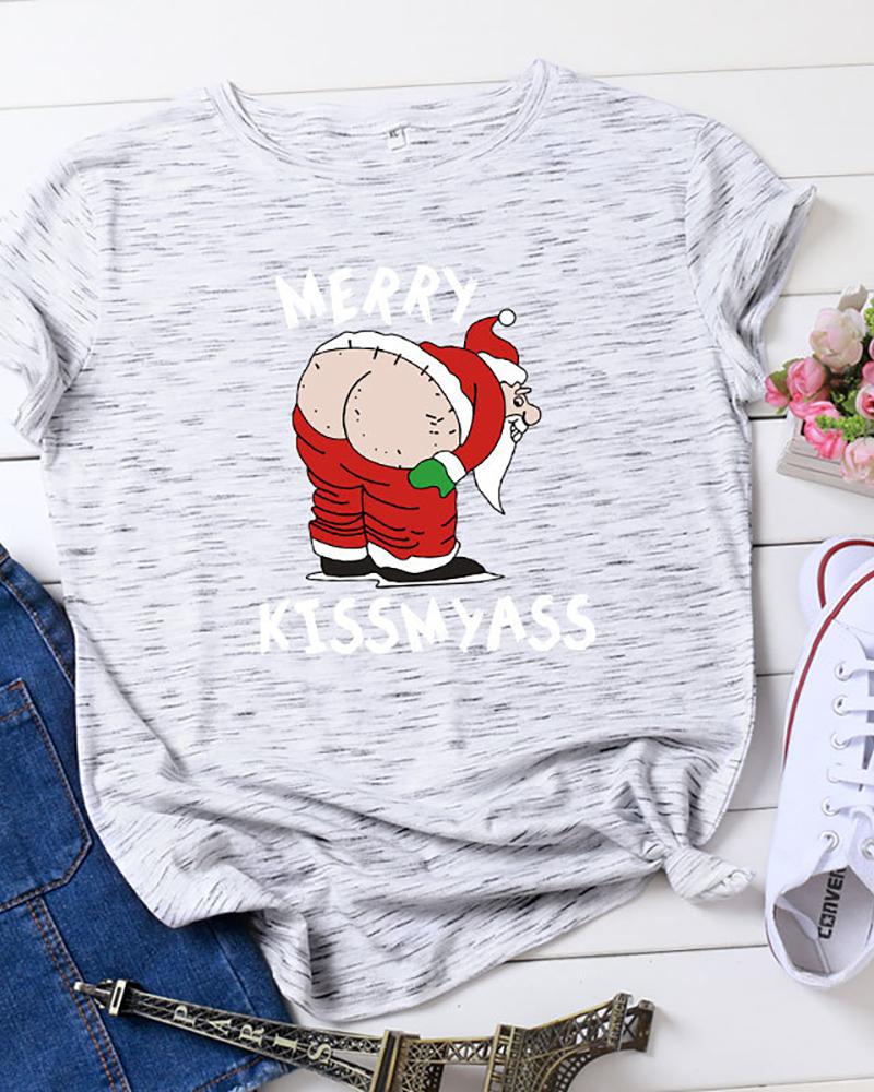 

Christmas Short Sleeve Casual T-Shirt, Gray