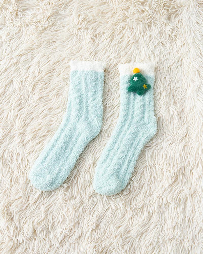 

1Pair Cartoon Doll Pattern Fuzzy Socks, Style7