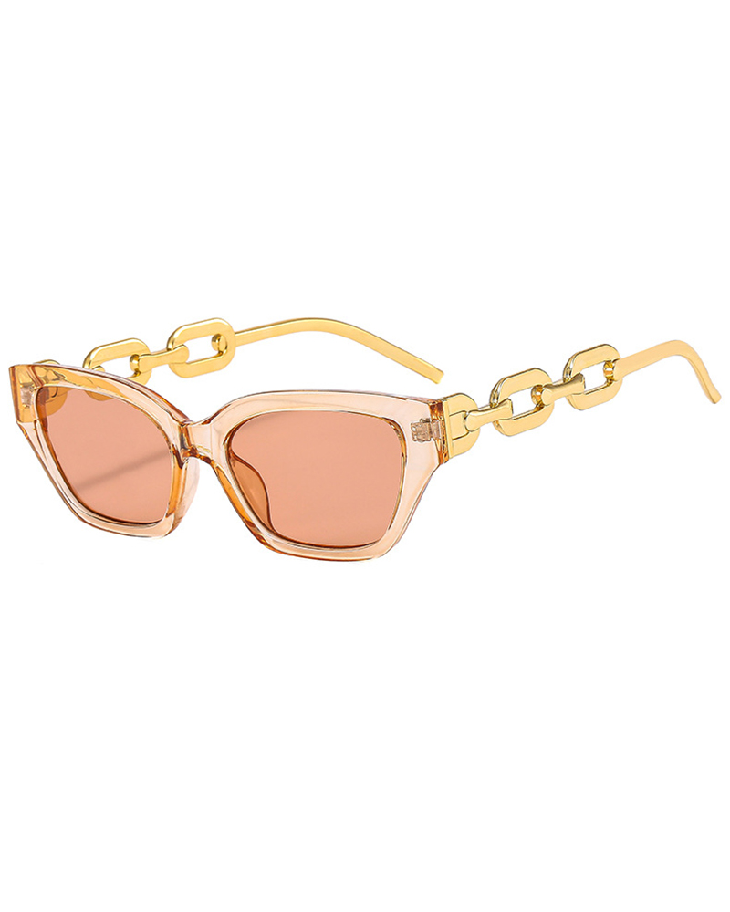 

1Pair Vintage Cat Eye Frame Sunglasses, Champagne