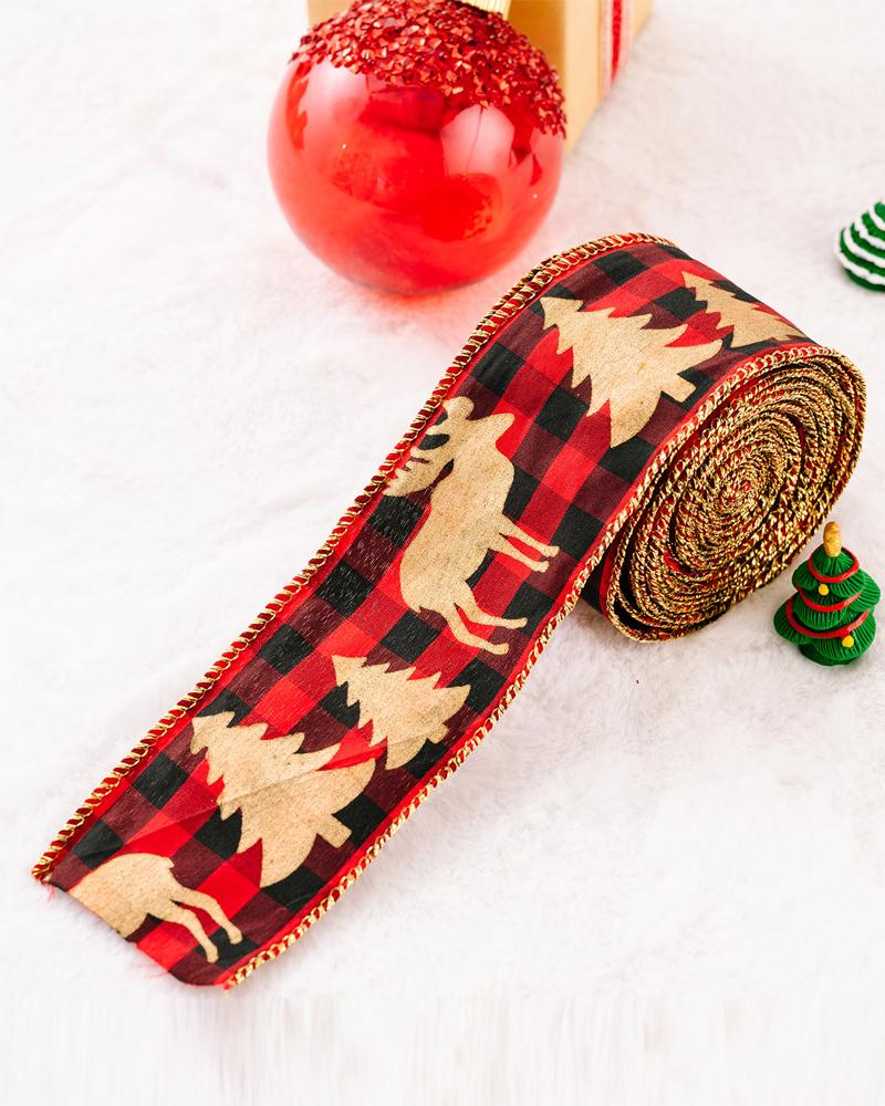 

1Roll Christmas Ribbon Vintage Christmas Tree Burlap Ribbon Gift Wrapping Supplies Christmas Crafts Decoration, Style2