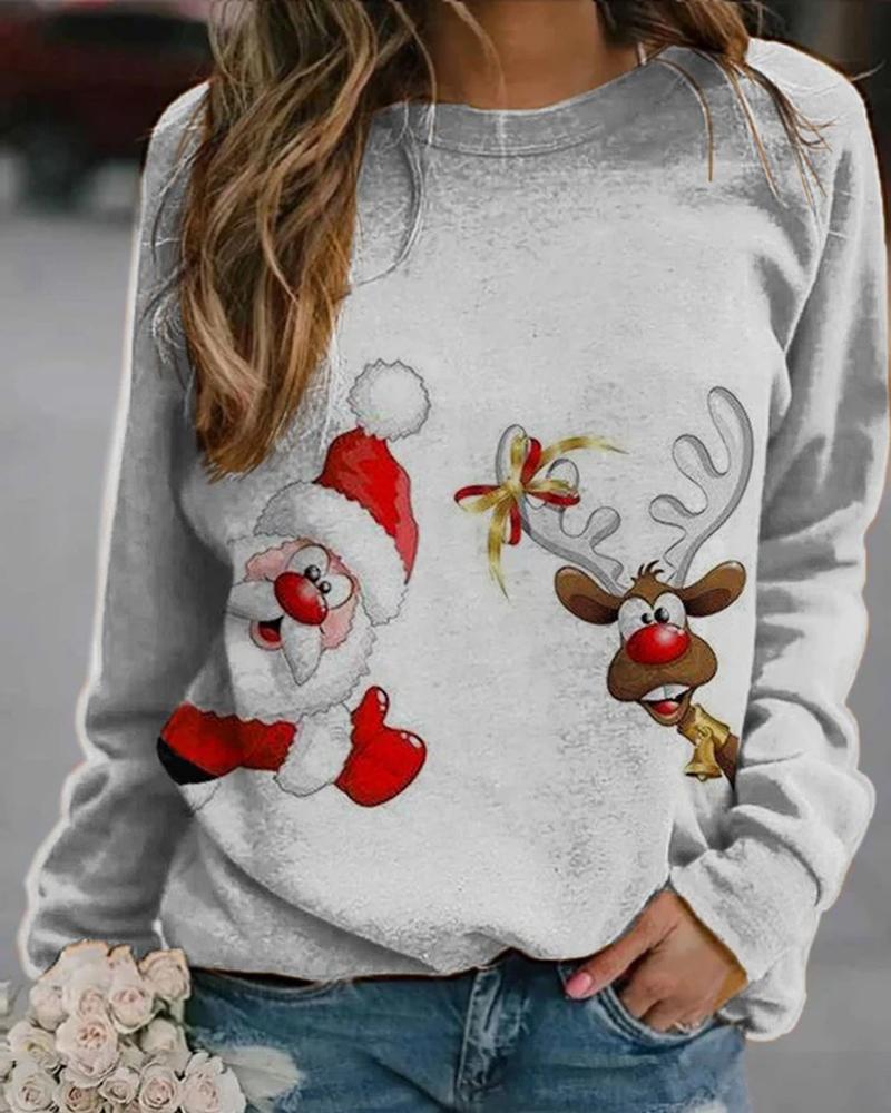 

Chriatmas Long Sleeve Loose Sweatshirts, Style1