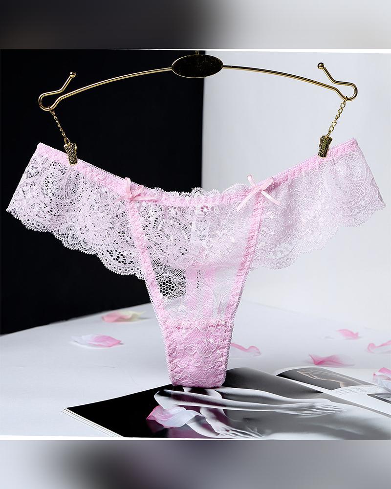 

Sexy Lace Low Waist Skinny Panties, Pink