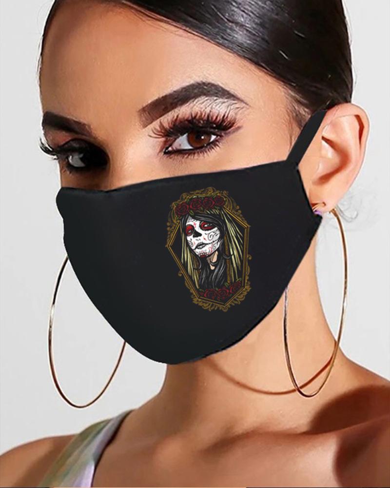 

Halloween Skull Figure Print Breathable Mouth Mask, Style4