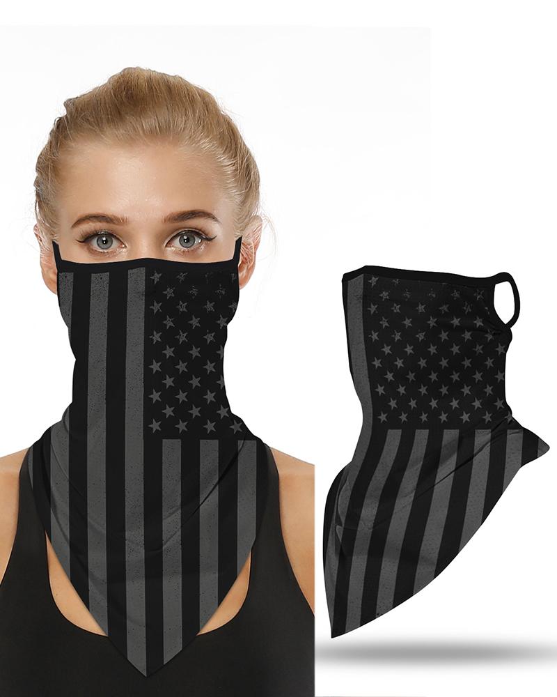 

Flag Print Breathable Ear Loop Face Cover Windproof Motorcycling Dust Outdoors, Gray