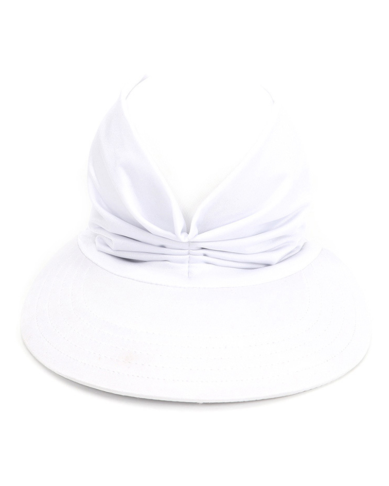 

Beach Sunhat UV Protection Anti-UV Ponytail Beach Cap Visor Hat, White