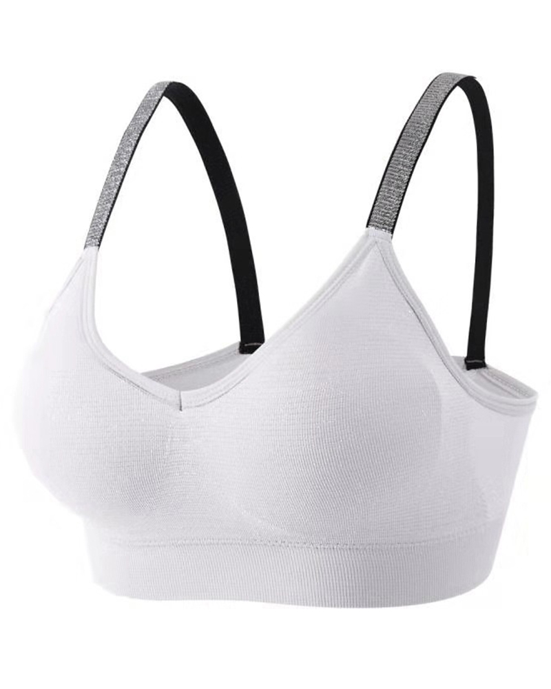 

Glitter Tape Patch Full Coverage Bra, White