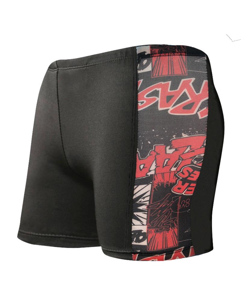 

Colorblock Contrast Skinny High Elastic Swimwear Shorts, Multicolor