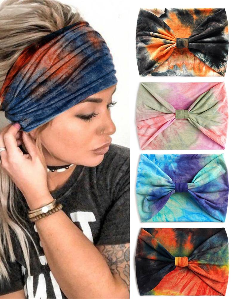 

1pc Tie Dye Print Twisted Yoga Sports Headband, Style1