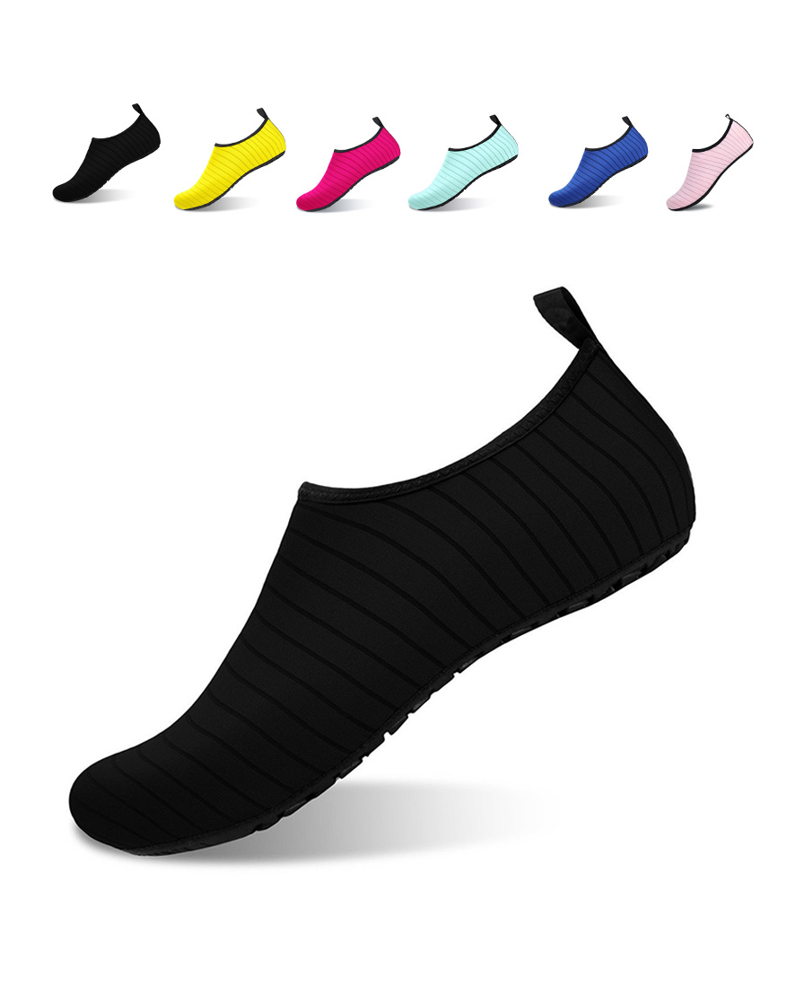 

Contrast Paneled Slip On Swim Water Beach Yoga Shoes, Black