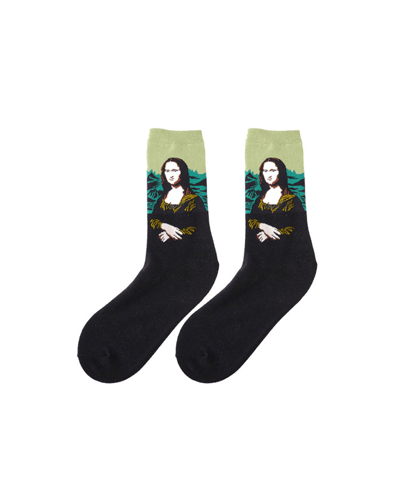 

1Pair Graphic Print Crew Socks, Style1