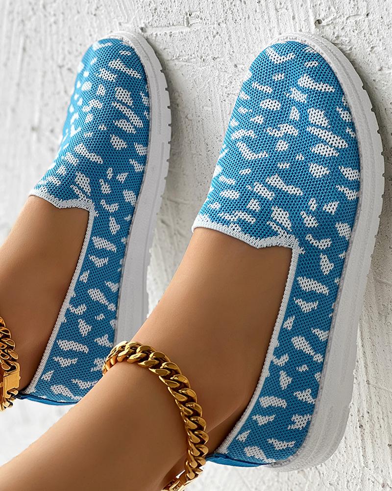 

Colorblock Breathable Casual Slip-On, Blue