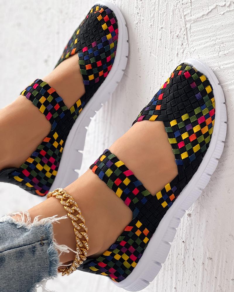 

Colorblock Braided Vintage Slip-on, Multicolor