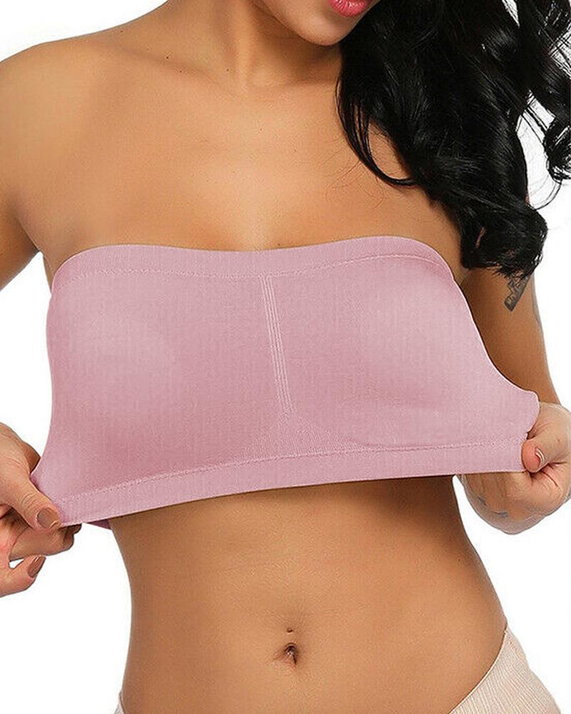 

Strapless Bandeau Bralette Invisible Bra, Pink