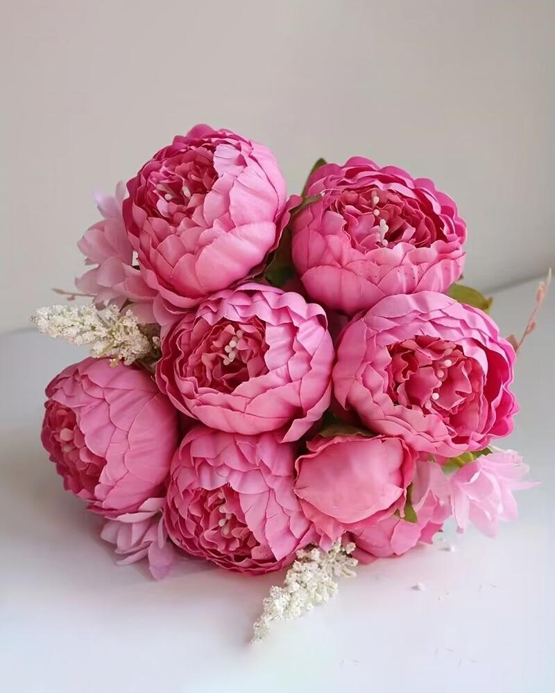 Artificial Peonies Flowers Faux Peony Bouquet Outdoor Flower Arrangement Wedding Table Centerpiece Decorations