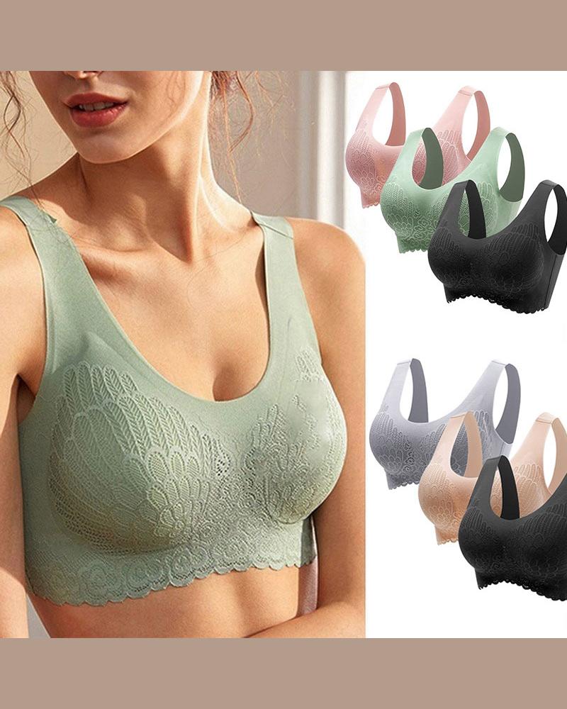 

Seamless Breathable Push Up Bralette, Green