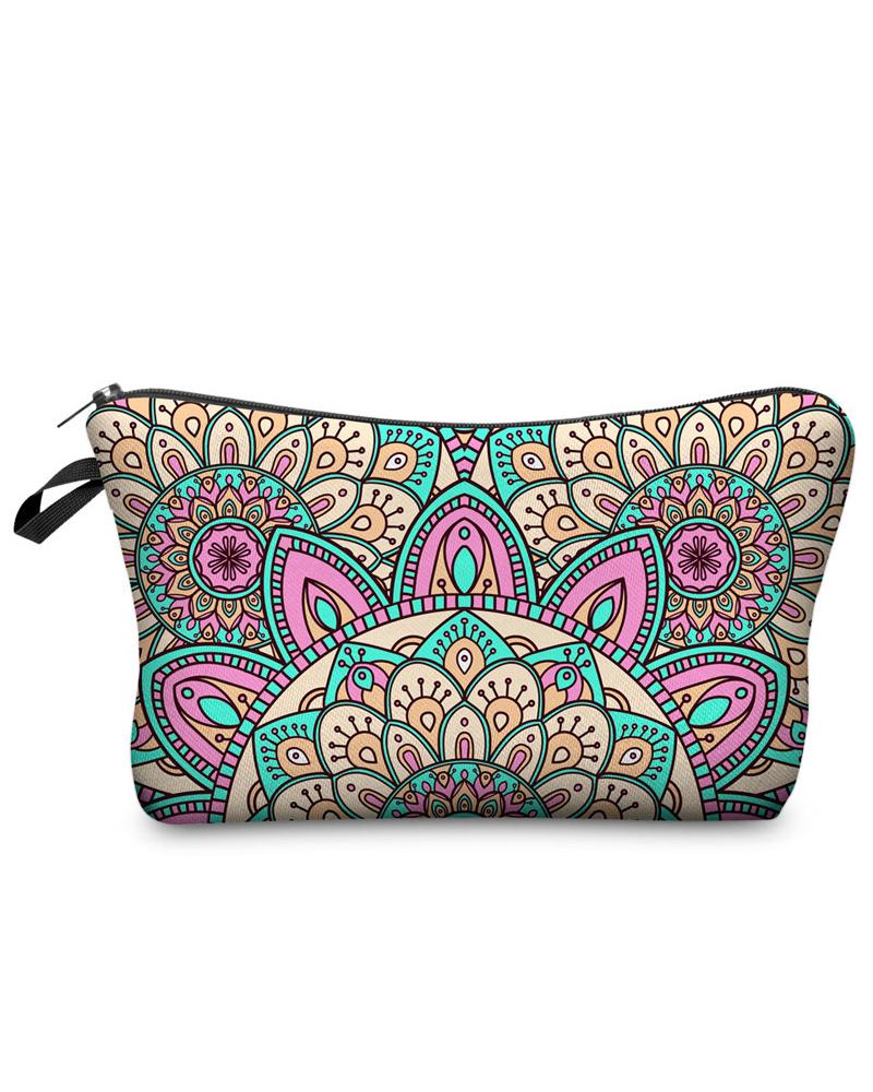 

Mandala Print Makeup Bag Portable Cosmetic Beauty Travel Pouch Multifunctional Case Toiletry Organizer, Style3