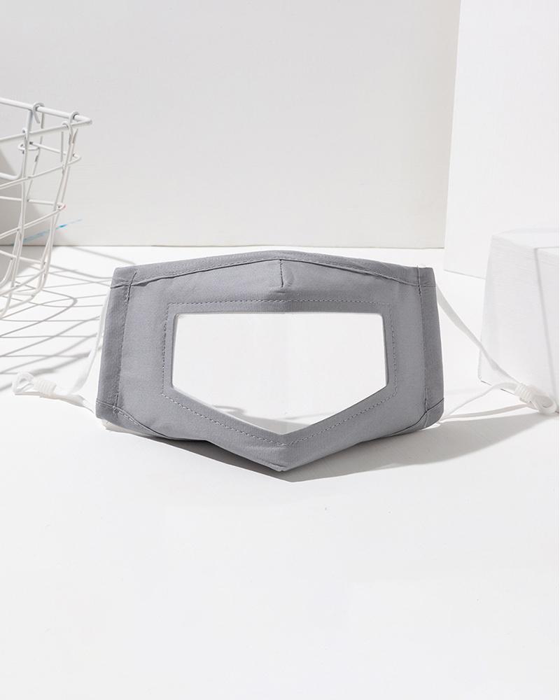 

Clear Window Face Mask With Nose Wire Adjustable Earloop Mouth Guard Reusable Unisex Face Covers, Gray
