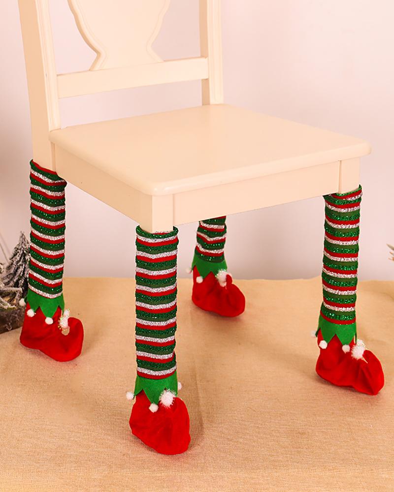 

Non-Slip Table Foot Socks Christmas Table Legs Cover Christmas Festival Ornament, Red