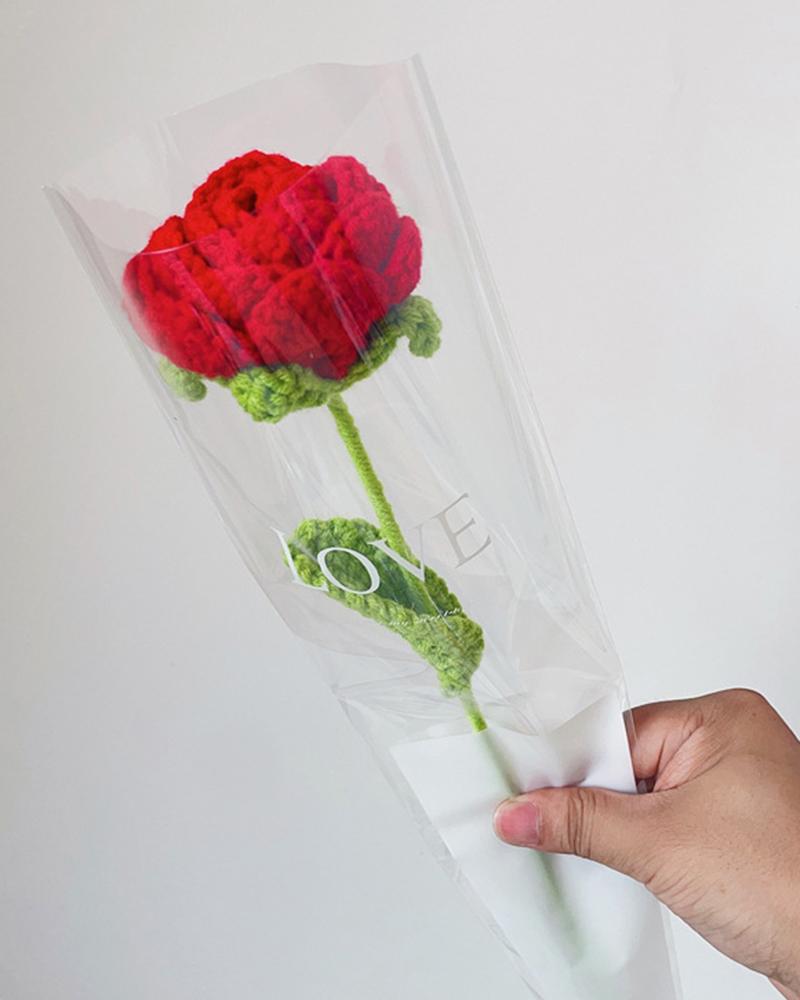 

1pc Mother's Day Gift Handmade Crochet Artificial Floral Bouquet, Style6