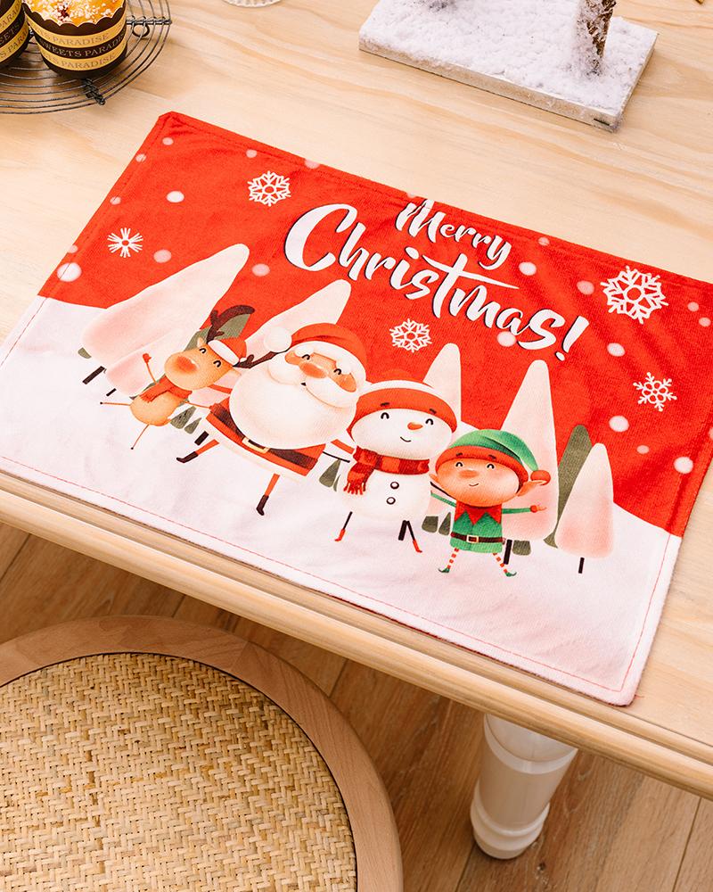

Christmas Graphic Letter Print Dining Table Placemat, Style2