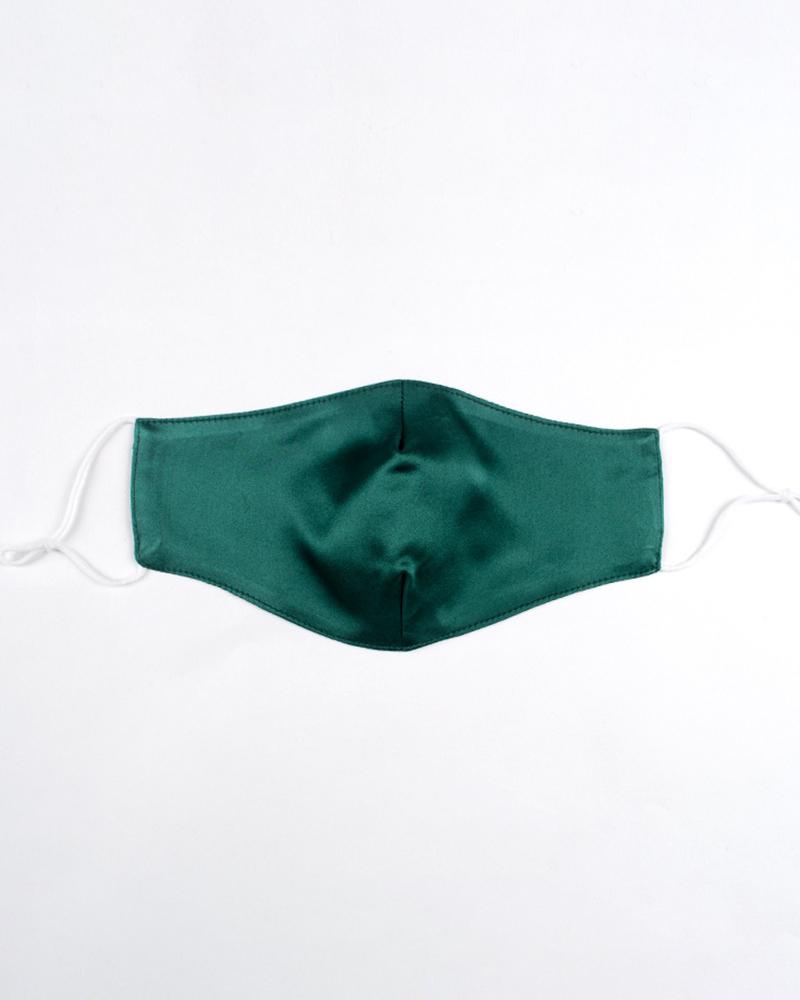 

Solid Breathable Silk Mouth Mask Washable And Reusable, Green