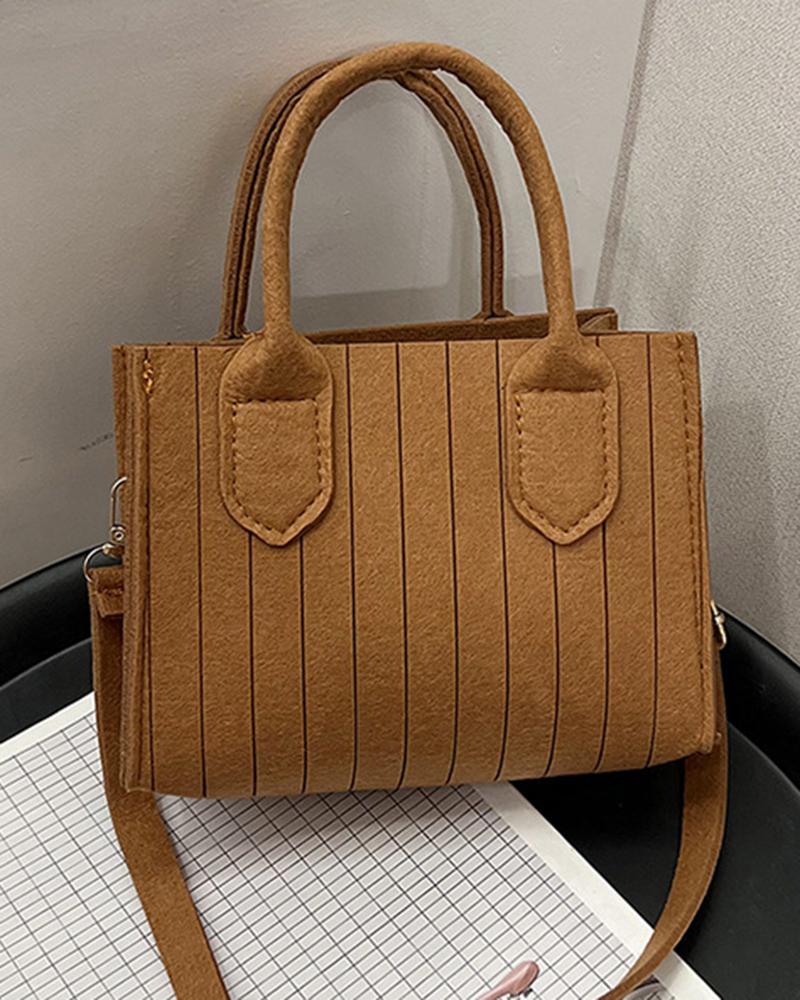 

Simple Trendy Felt Square Bag, Coffee