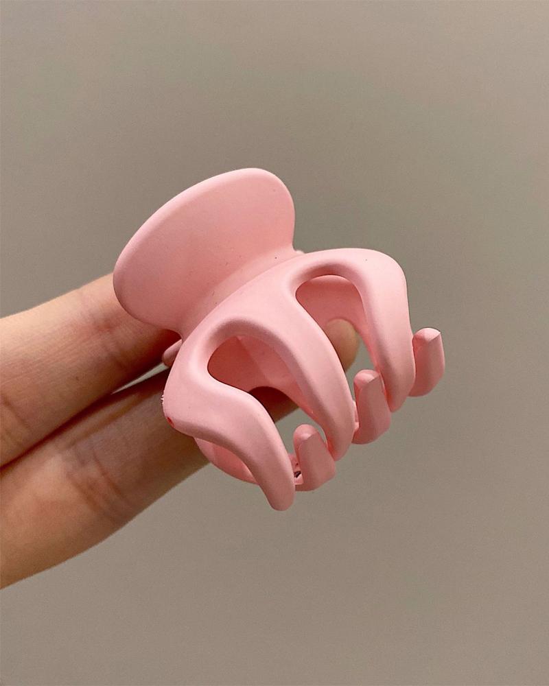 

1pc Plain Small Hair Claw, Pink