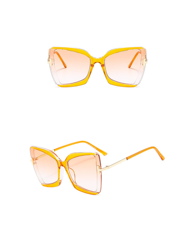 

1Pair Oversized Frame Square T Sunglasses, Yellow