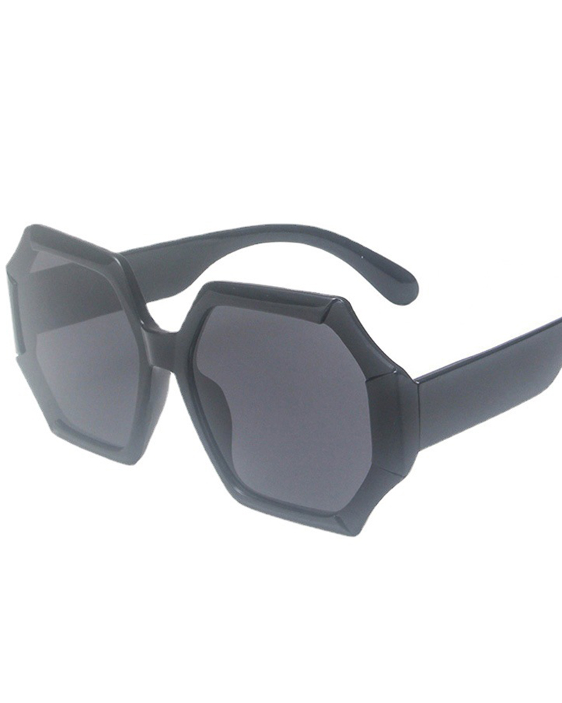 

1Pair Geometric Asymmetrical Trendy Street Sunglasses, Black