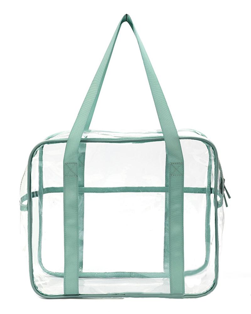

Functional Clear See Through Messenger Handbag, Green