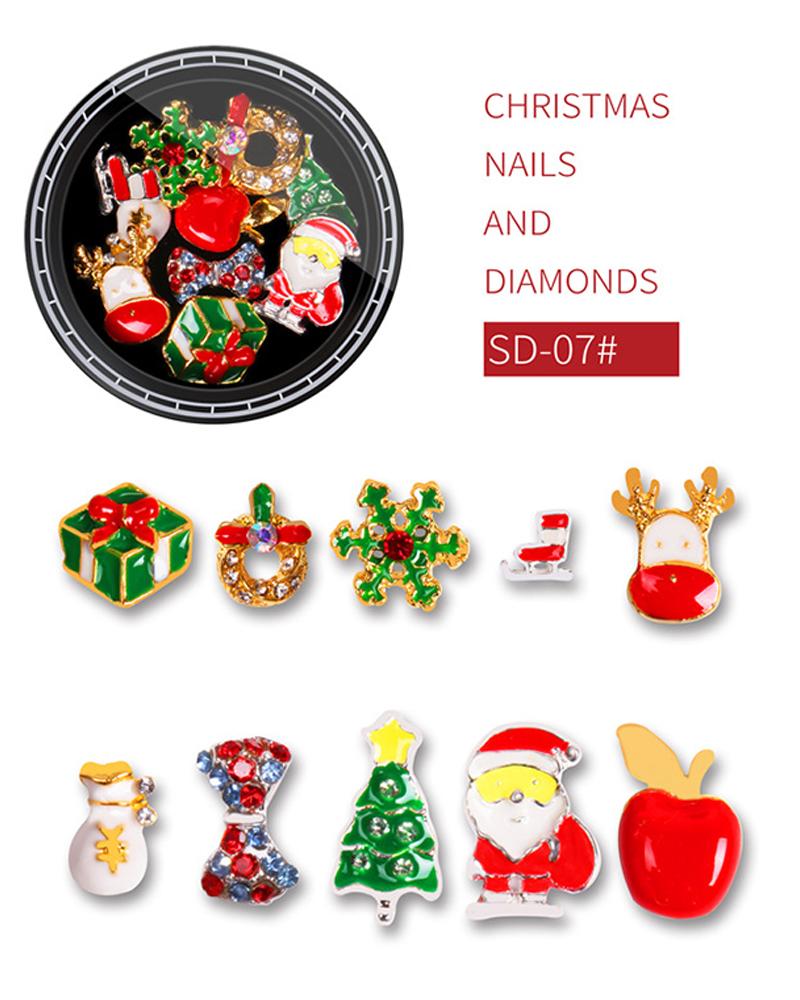 

1Box Christmas Mixed Pattern Nail Art Decoration, Style2