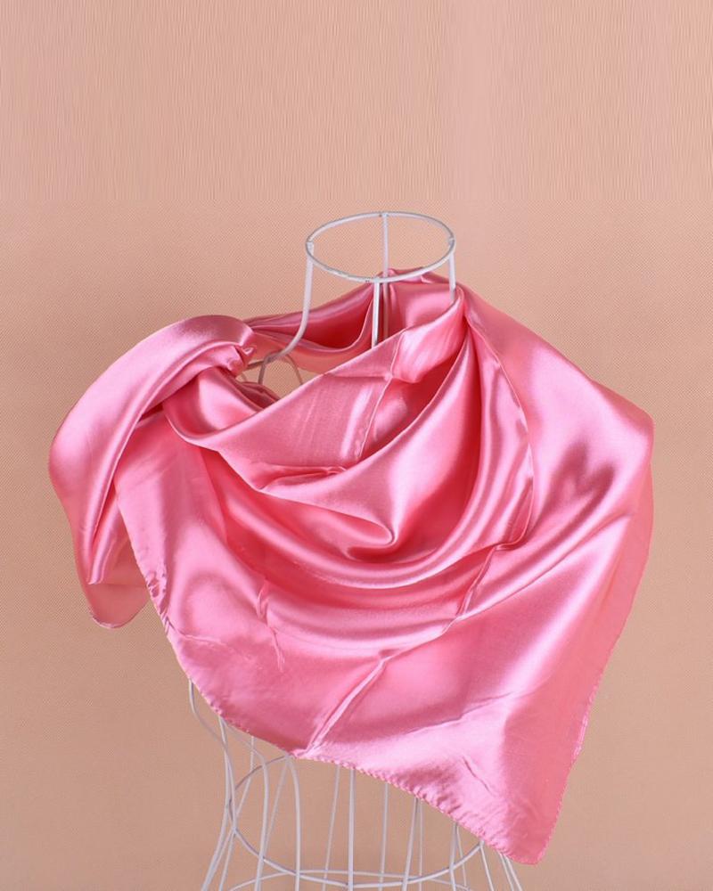 

Plain Satin Square Scarf Headband, Light pink