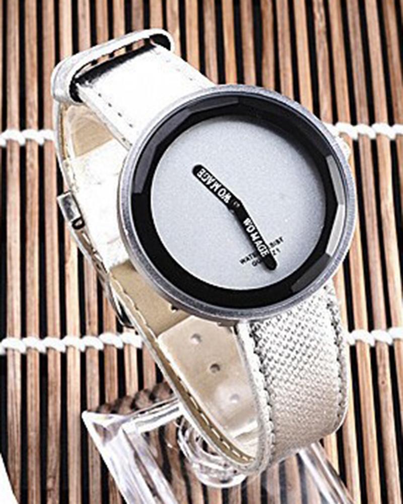 

Large Dial Trendy Casual Watch, Silver