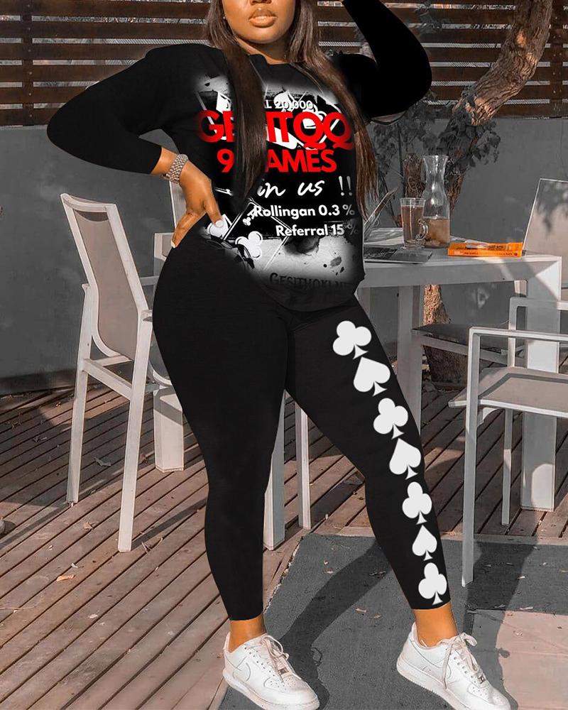 

Printing Poker Long Sleeve Suit Sets, Black