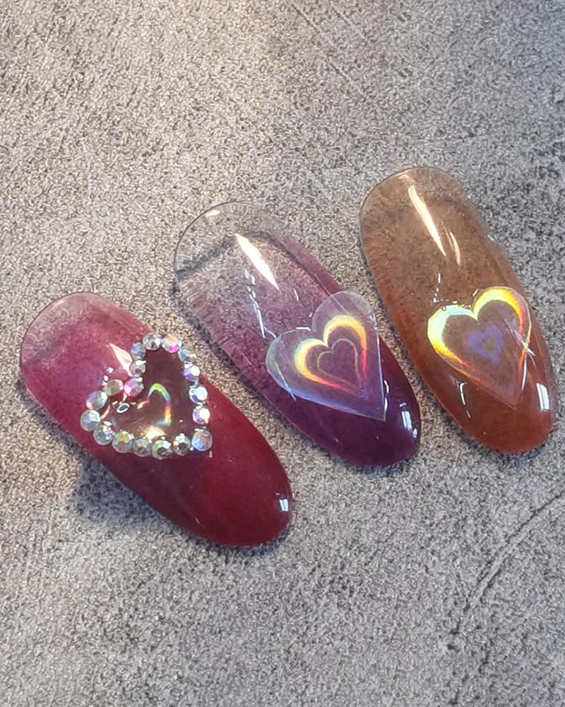 

1 Sheet Heart / Star Pattern Laser Nail Art Sticker, Style1